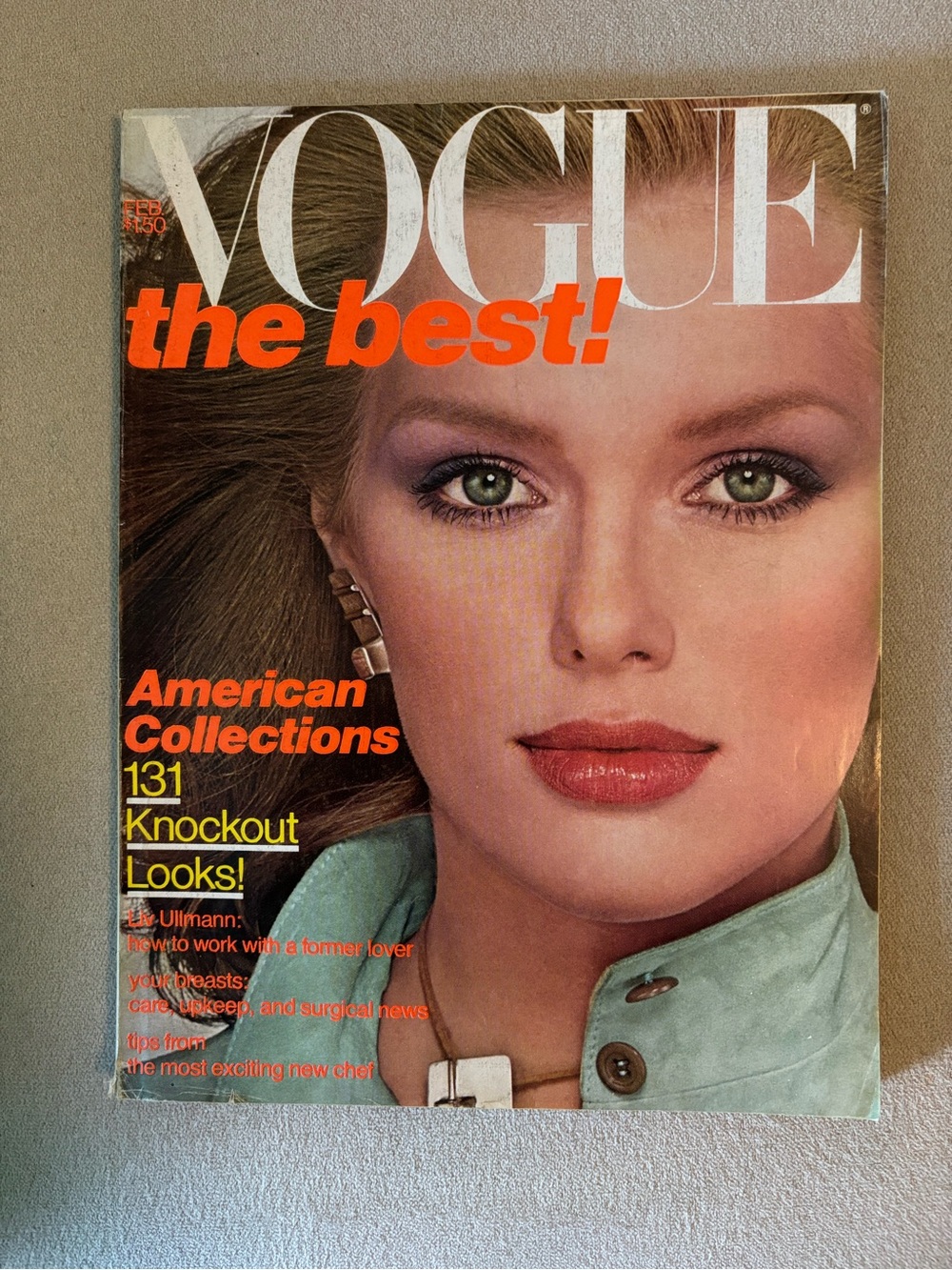 Vogue magazine featuring Patti Hansen February 1977